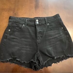American Eagle Black Distressed Denim Shorts